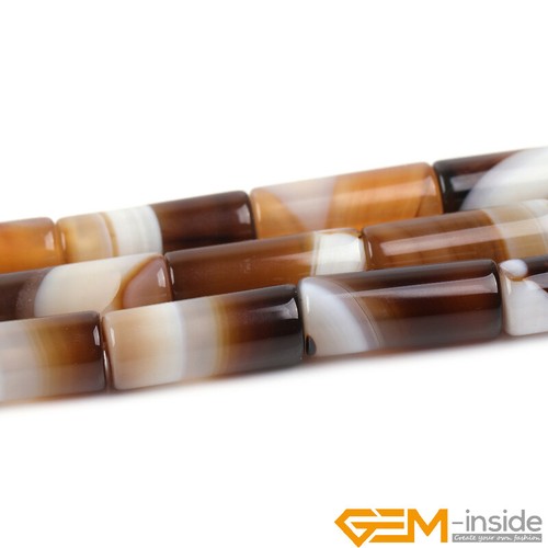 Botswana Agate Natural Gemstone Column Tube Spacer Beads For Jewelry Making 15" - Bild 8 von 38