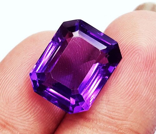 Natural Amethyst Loose Gemstone 10 Ct Certified Emerald Single L268 - Picture 1 of 8