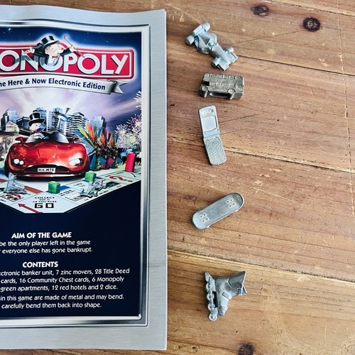 Monopoly Set x 5 Electronic Edition Replacement Tokens Iron Movers Pawns Booklet - Picture 18 of 24