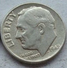 1948 D Roosevelt Dime 90% Silver 1948-D Good G to Very Good VG