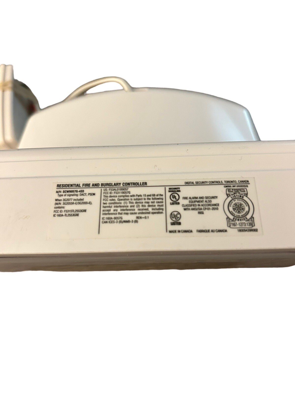 ADT Security Alarm Panel System SCW9057G-433 With Built In Stand And Power DSC