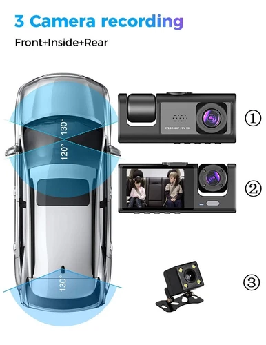 HD 1080p Dual Lens Dashcam - Front/Rear Auto Dash Camera Videorecorder G-Senor - Bild 12 von 18