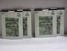 4 PAIRS FASHION BUG PLUS DAY SHEER PANTYHOSE SANDALFOOT OFF WHITE  WHITE 3X-4X