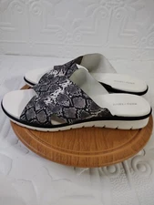 Easy-Spirit Women’s Animal Print Cris Cross Stretchy Slides/Sandals Size 12M