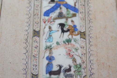 Miniature Chinese Middle Eastern Painting Men Horses Animals Arabic Buddhist - Picture 4 of 11