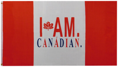 3x5 I Am. Canadian Red White Canada 100D Woven Poly Nylon 3'x5' Flag Banner