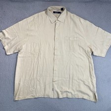 Nat Nast Luxury Original Mens XXL Camp Shirt Bowling Beige Brwn 100 Silk FLAW