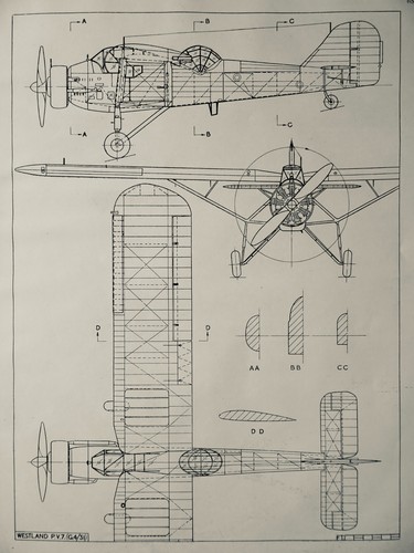 WESTLAND P.V.7. (G4/31) 1920s Westland Aircraft Scale Design Plan c1944 - Picture 1 of 2