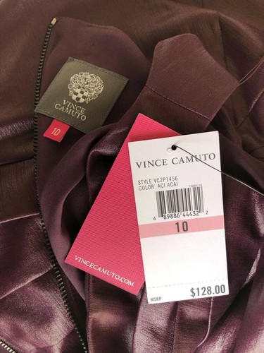 VINCE CAMUTO $128 NWT size 10 Sexy Acai Purple Sleeveless Dress Mini - Picture 6 of 6