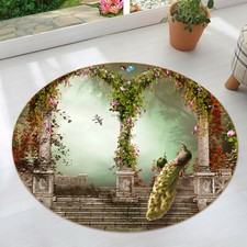 3D Archway Peacock NAO3732 Game Rug Mat Elegant Photo Carpet Mat Fay