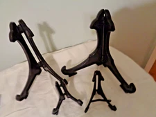 4 Pieces Folding Black Plastic Easel Plate Holder Display Stand 3” To 7”