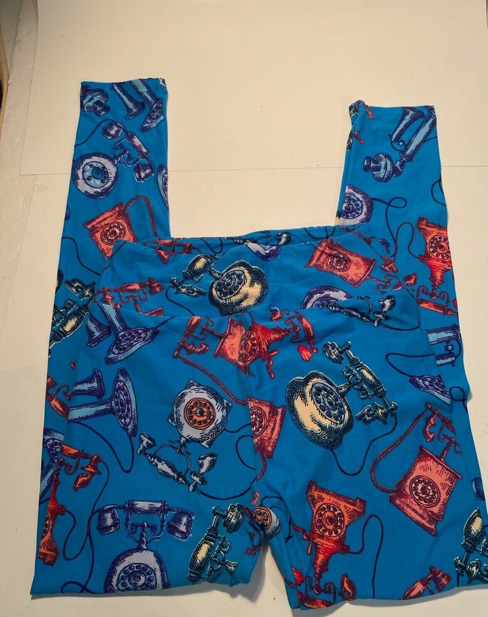Legging Lularoe Noir - Taille Unique, Neuf Avec étiquette, Motif Téléphones Roses Ancien