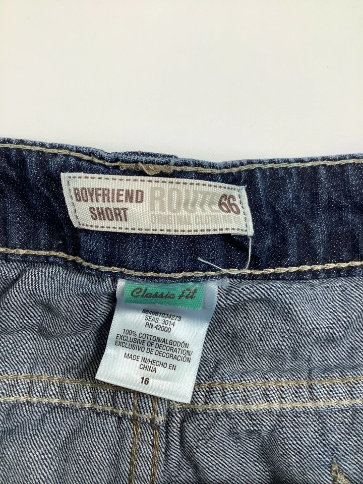 Womens Route 66 Blue Classic Fit Denim Boyfriend Shorts Size 16 NEW! NWT - Image 3 of 4