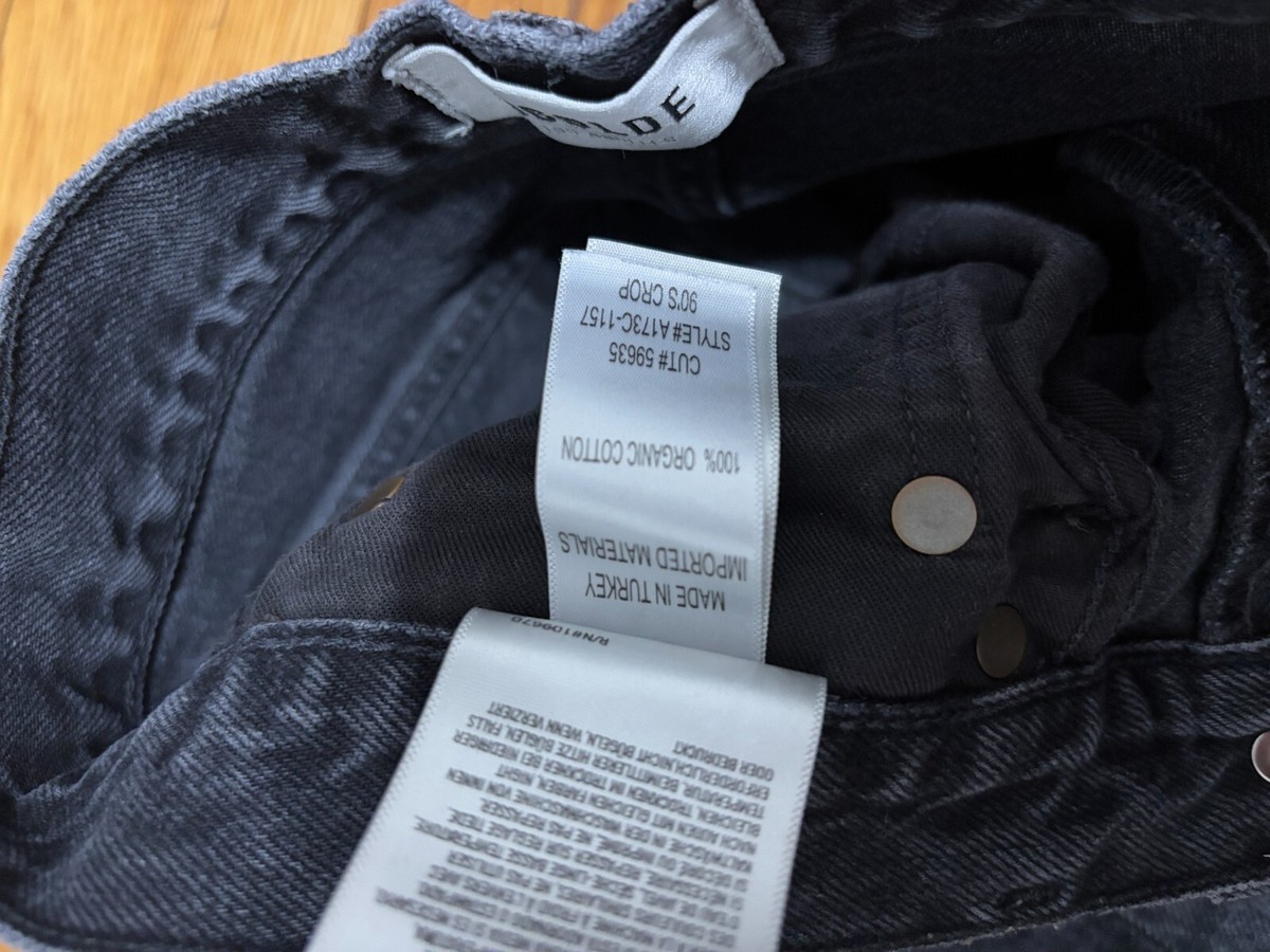 AGOLDE Jeans Womens Sz 25 90's Crop High Rise Black