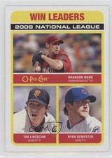 2009 O-Pee-Chee League Leaders Brandon Webb Tim Lincecum Ryan Dempster #540 0w8