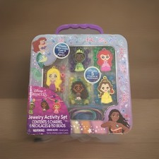 Disney Princess Jewelry Activity Set New 5 Charms, 5 Necklaces Easter Basket