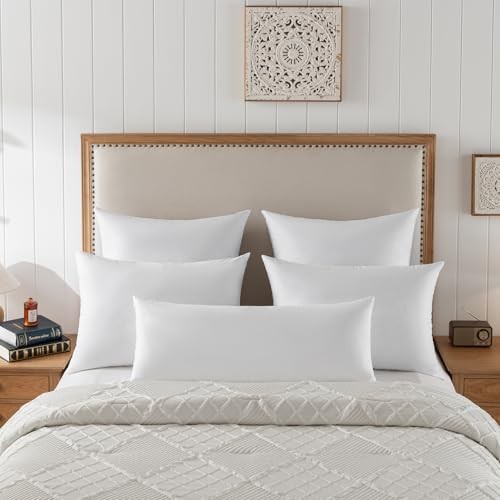 Decorative Throw Pillow Inserts-Down Feather Pillow Inserts-Square-Cotton 18x18 - Picture 6 of 7