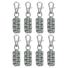 Paracord Zipper Pulls [8PCS] - Paracord Lanyard Keychain - [Gray]
