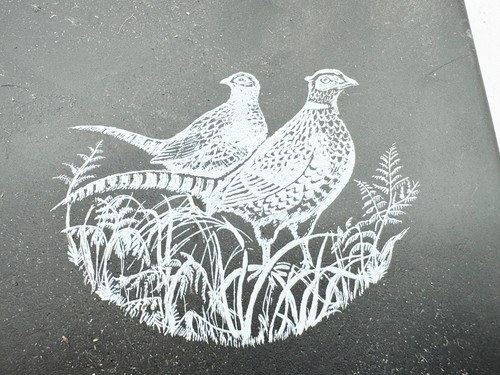 WELSH SLATE COASTER PLAQUE PHEASANT DESIGN HANDMADE BACCHANTE CRAFTS WALES - Picture 2 of 6