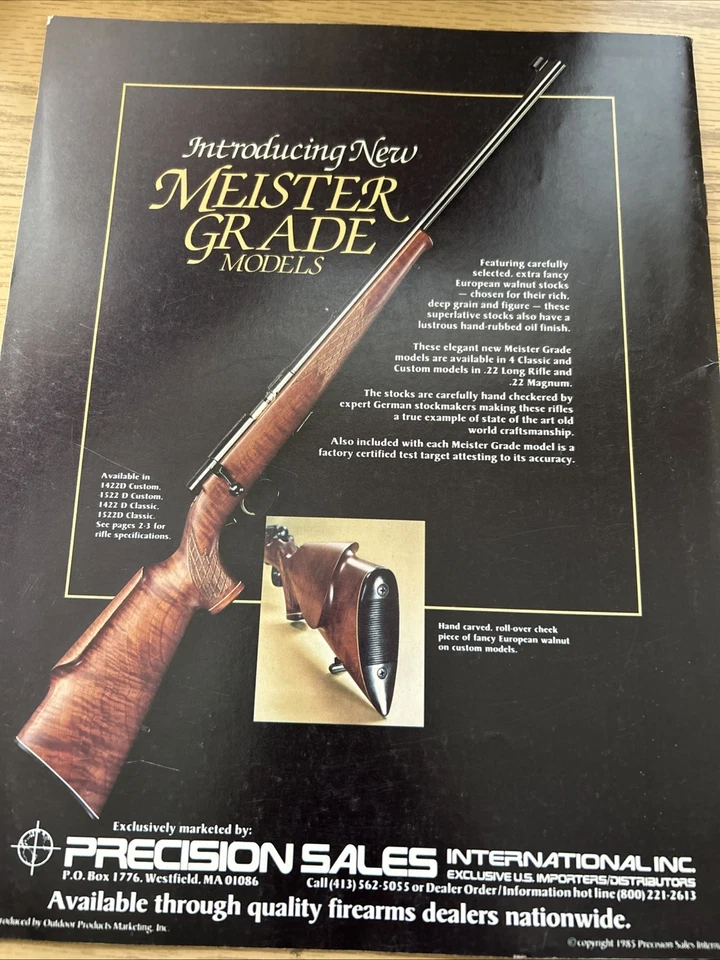 1985 ANSCHUTZ RIFLE CATALOG, SPORTING RIFLES, MATCH AIR RIFLE. - Image 2 of 2