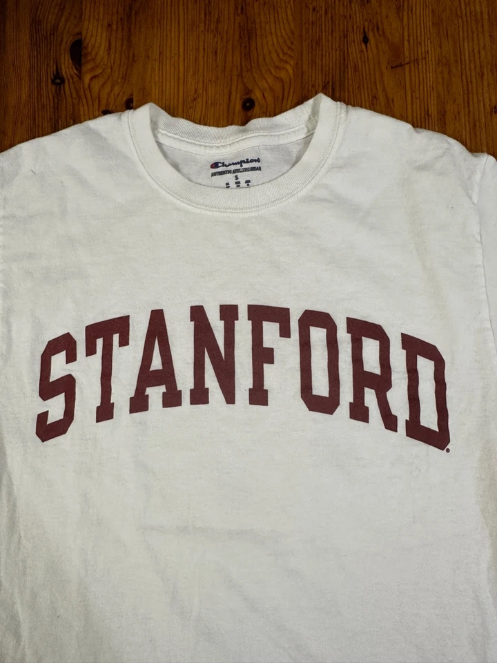 Champion Stanford White T-Shirt Women Small Short Sleeve - Image 3 of 4