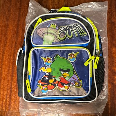 Angry Birds Spike Space Small Polyester Backpack Zip Bottle Pocket 12 inch