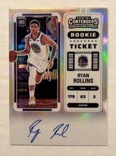 2022-23 Panini Contenders Rookie Ticket Auto Ryan Rollins RC Silver Prizm