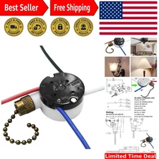 3 Speed Ceiling Fan Switch with 4 Pre-Installed Wires - E89885 Replacement Part