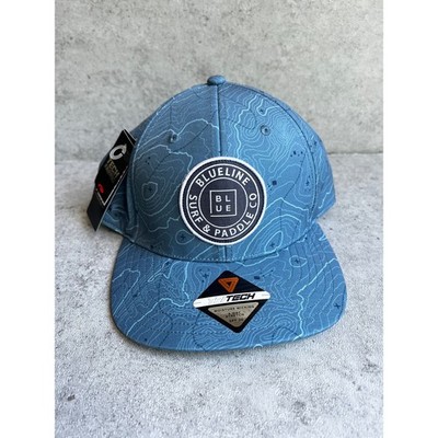 Pukka Blueline Surf Paddle Co Blue Topo Snapback Hat Tech Fabric SPF 30 NEW