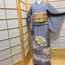 6088 Japanese Tomesode Kimono Vintage Womens Silk Fabric Robe Kimono only sold