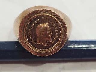 Bague Chevalière NAPOLEON III PLAQUE OR FIX SAVARD fin XIX siècles