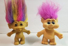 Lot of 2 VINTAGE Troll Dolls 1992 -I T B TROLL DOLL - Bright Of America Rainbow