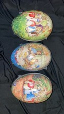 🥚🐇 Set of 3 Nestler Eggs - Vintage German Paper Mache Fillable Easter Egg 🥚🐇