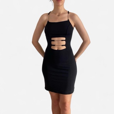 norman mini dress black Jane Norman Black Bodycon Mini Dress - One Size