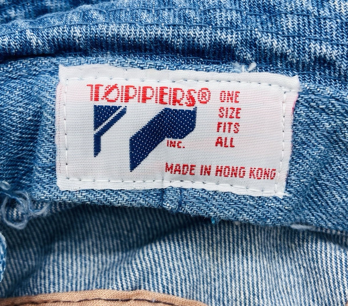 Vintage 1990s Denim Bucket Hat Equestrian Belt Print Preppy Festival Union Label Upcycled Patchwork Denim Bucket Hat – 90s Vintage Grunge Cap  main image 2