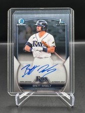 2023 BOWMAN CHROME!  BRETT WISELY!  1ST BOWMAN!  ON-CARD AUTO!  TAMPA BAY RAYS!