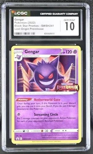 Pokemon Loston Origin Prerelease Gengar SWSH241 Holo CGC Gem Mint 10