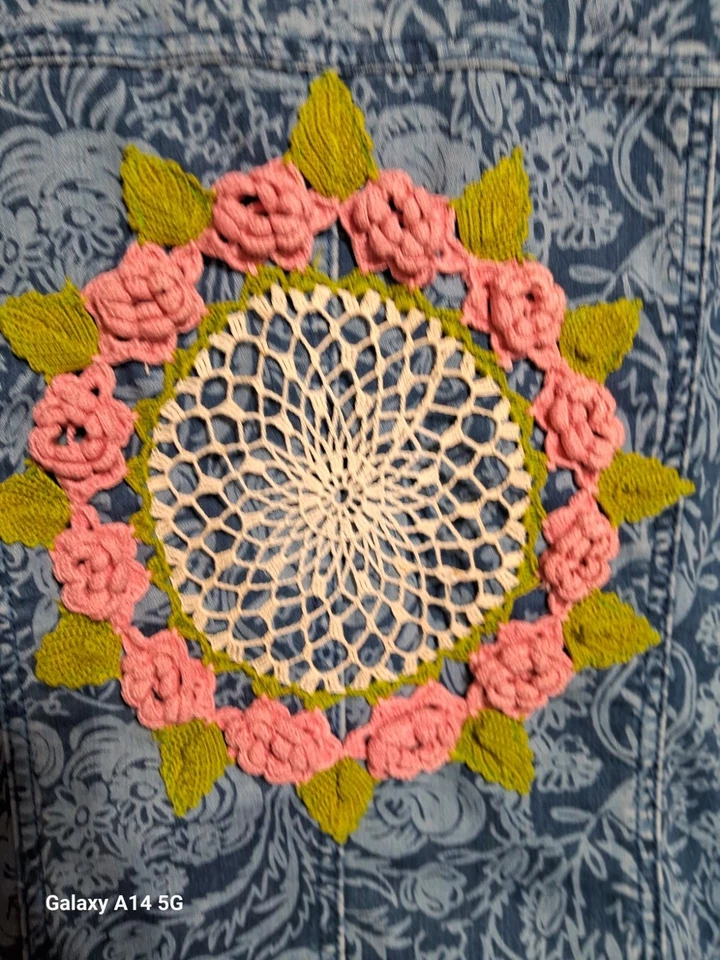 Chaqueta Vaquera Azul Cherokee Niño Junior Talla 14/16 XL/TG Bonita Decorada a Crochet Foto 3 de 4