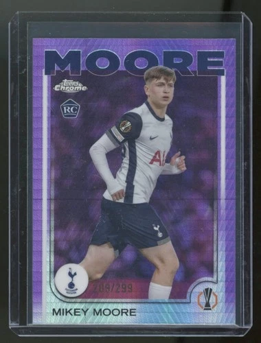 Mikey Moore 2024-25 Topps Chrome UEFA Violet Prism Refractor Rookie Card #/299