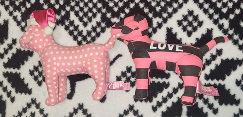 Victoria's Secret Pink Lot w/ Fleece Throw, 2-Plush Dogs, Handbag Neon PINK Logo - Picture 4 of 12