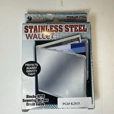 Jobar Stainless Steel RFID Blocking Travel Wallet Woven Protects From ID Theft