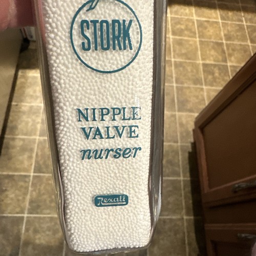Stork Nipple Valve Nurser ACL 8oz Milk Baby Bottle Rexall Drug Stores - Picture 3 of 12