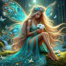 ZHUDENGXJL Blue Fairy Diamond Art Kits for 13.78 x inches, DZ879