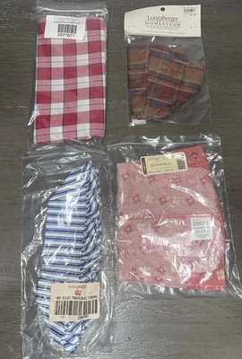 Longaberger Bread Basket Fabric Liners, Holiday Lot of 4 New - Image 1 of 4