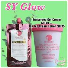 SY Glow Sunscreen Gel SPF40 + Ice Cream Whipped Cream Lotion SPF75
