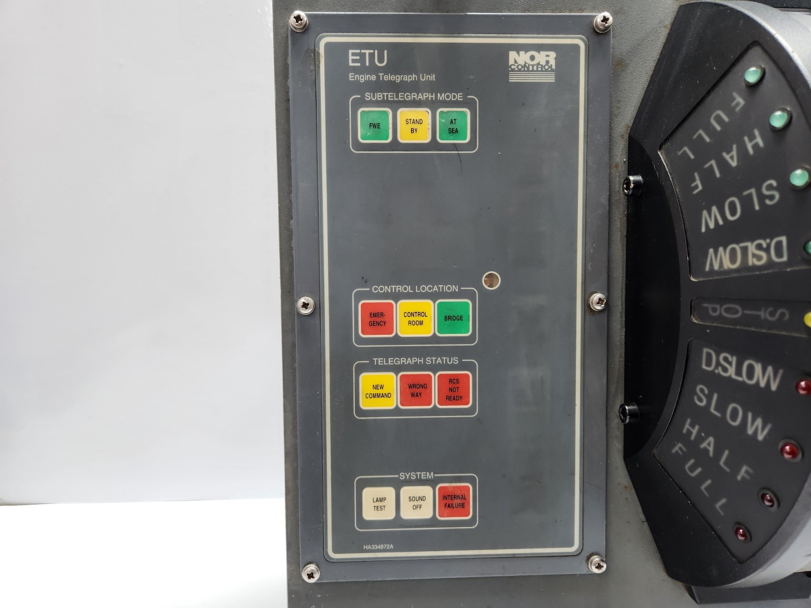 KONGSBERG NORCONTROL ETU 003 ENGINE TELEGRAPH UNIT WITH LIVER 8200014 ...