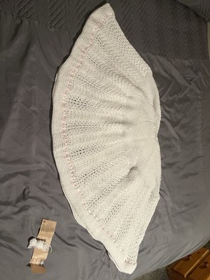 Gestrickte Baby/Kinder Decke Kuschel Kuscheldecke/Decke mit Band