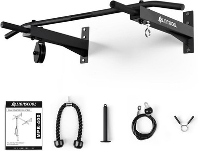 Multifunctional Wall Mounted Pull Up Bar with Pulley System 16''/24'' Chin Up Bar