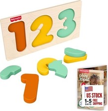 Wood Montessori Toy 1-2-3 Puzzle, American Montessori Society Seal of