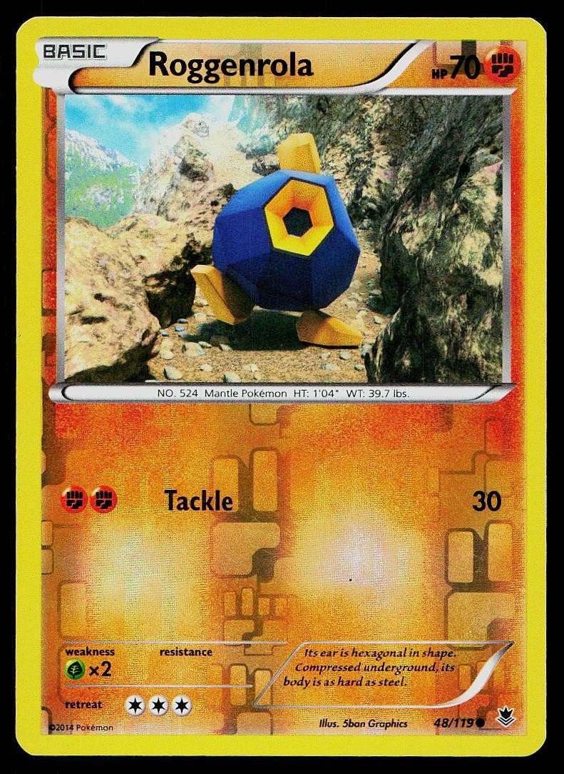 Pokemon Card Phantom Forces Roggenrola 48/119 Reverse Holo Common